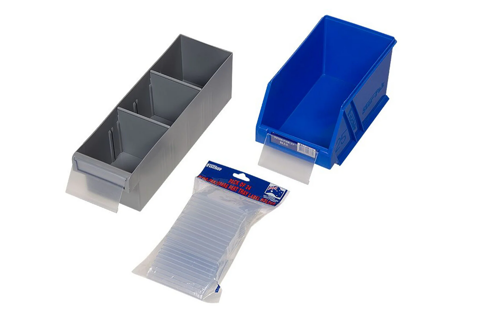 Fischer Pack of 24 Plastic Label Holders - Clear