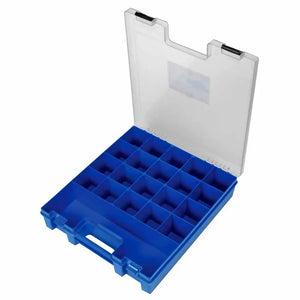 Fischer Plastics Ezi-Pak Carry Case Blue Base Clear Lid with Two Clips