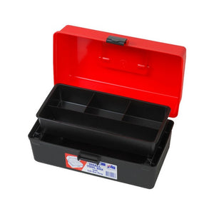 Fischer Plastics Small Tool Box with Lift Out Tray - Black/Red