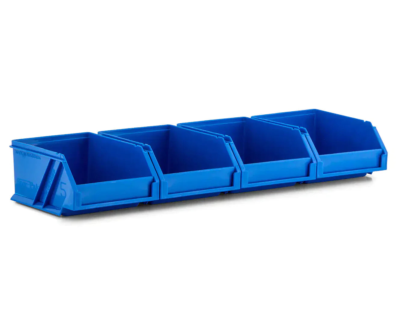 Fischer Plastic Small Stor-Pak 5 Bins with Hanging Rail Kit - Blue