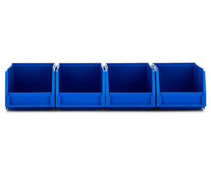 Fischer Plastic Medium Stor-Pak 10 Bins with Hanging Rail Kit - Blue