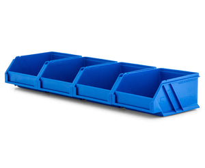 Fischer Plastic Small Stor-Pak 5 Bins with Hanging Rail Kit - Blue