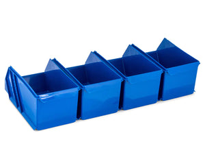 Fischer Plastic Medium Stor-Pak 10 Bins with Hanging Rail Kit - Blue