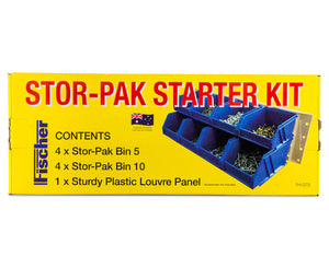 Fischer Plastic Stor-Pak 5 & 10 with Louvre Panel Starter Kit - Blue