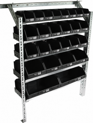 Summit Van Rack Shelving Storage Kit with Fischer Plastic Bins
