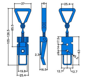 Toggle Latch Adjustable 100-125mm with Keeper Plate - 304 Stainless Steel