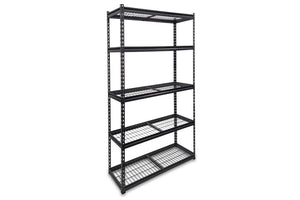 Summit Heavy Duty Rivet Garage Shelving Mesh Shelves Hammertone Grey
