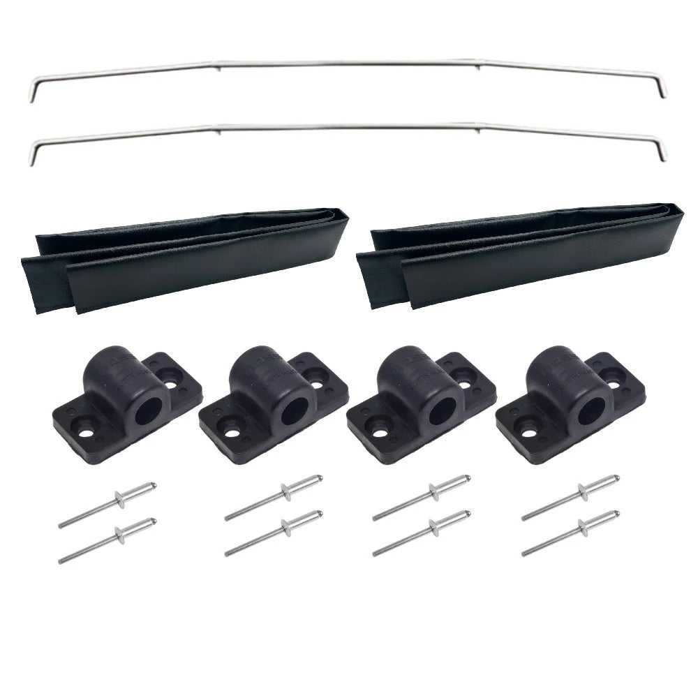Tonneau Rod Support Bar Replacement TWIN Kit with Sheath, Brackets and Pop Rivets