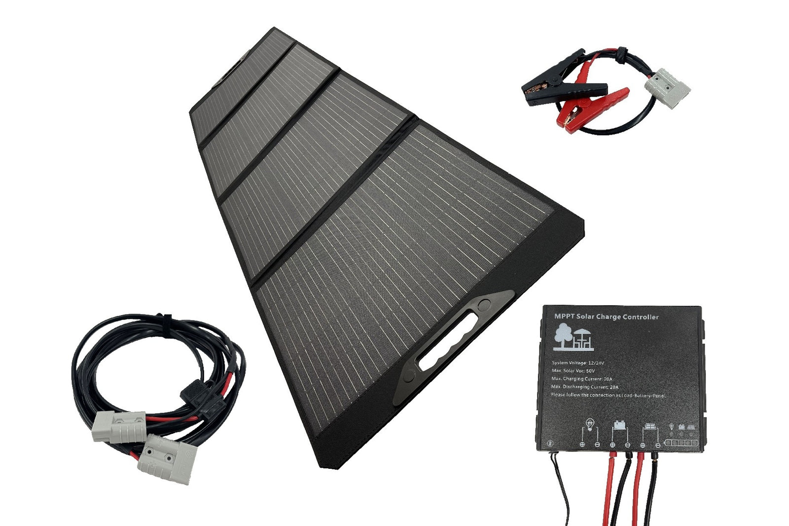 200W Premium ETFE Portable Solar Panel, MPPT Controller & Accessory Kit