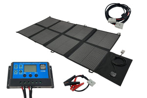 200W Premium Portable Folding Solar Panel Blanket, PWM Controller & Accessories