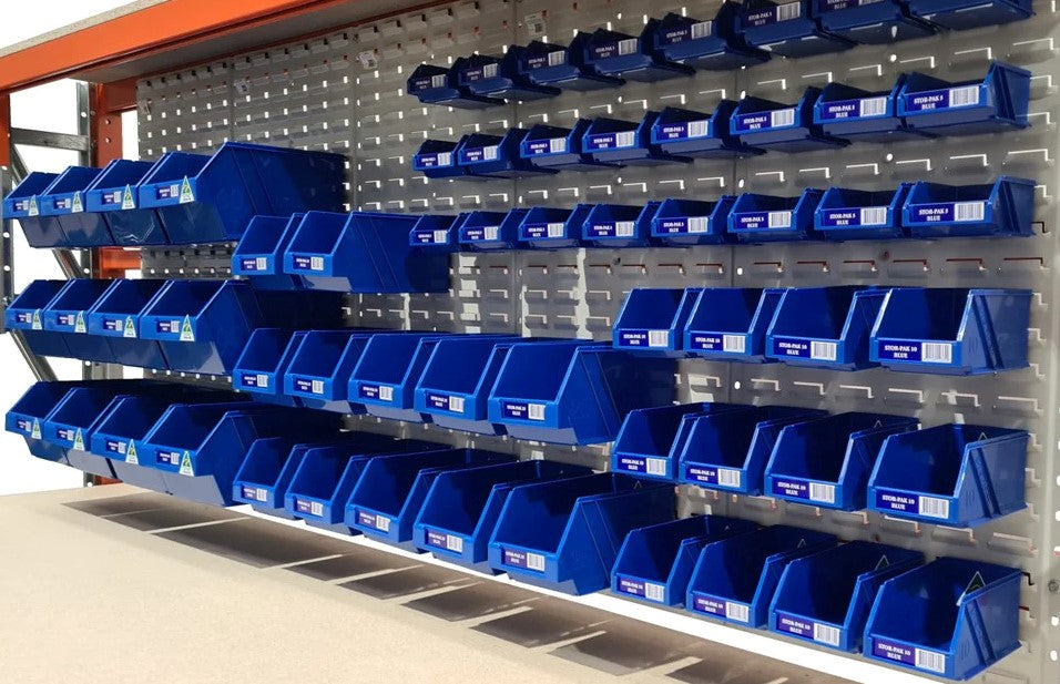 Louvre Racking Australian Made Metal Louvre Panels - Grey Powdercoat - Stormor Shelving