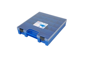 Fischer Plastics Ezi-Pak Carry Case Blue Base Clear Lid with Two Clips