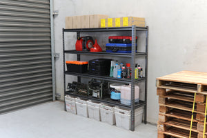 Summit Heavy Duty Rivet Garage Shelving Unit - Mesh Shelves 1830H x 1820W x 472D