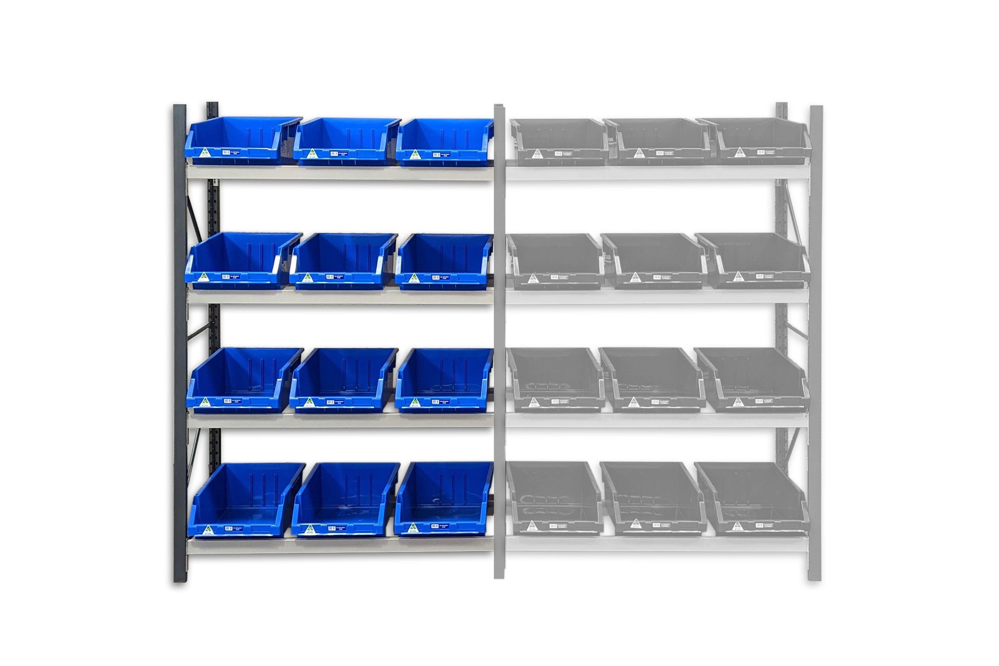 Stormor Premium Longspan Container Rack with Plastic Bins - Stormor ...
