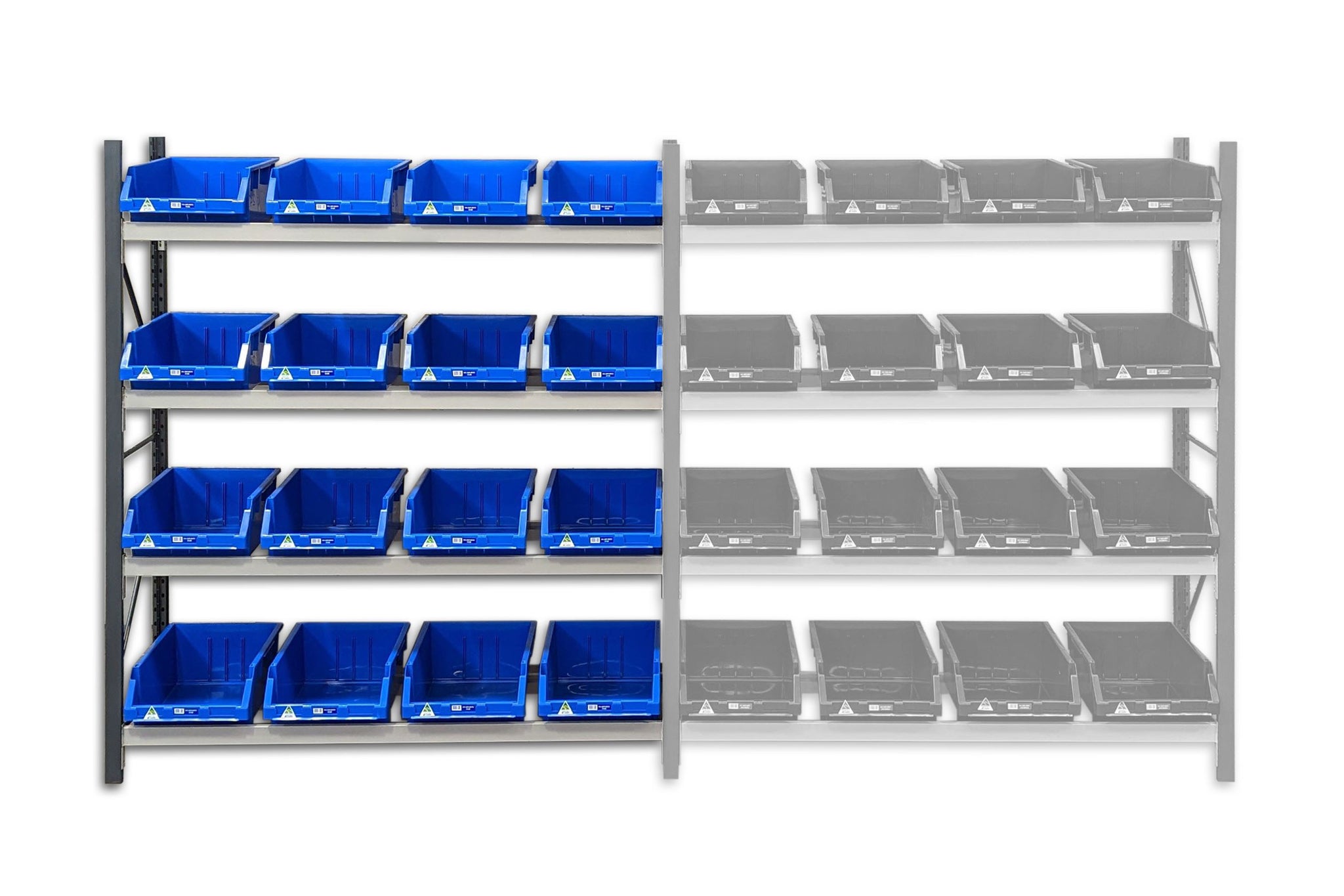 Stormor Premium Longspan Container Rack with Plastic Bins - Stormor ...