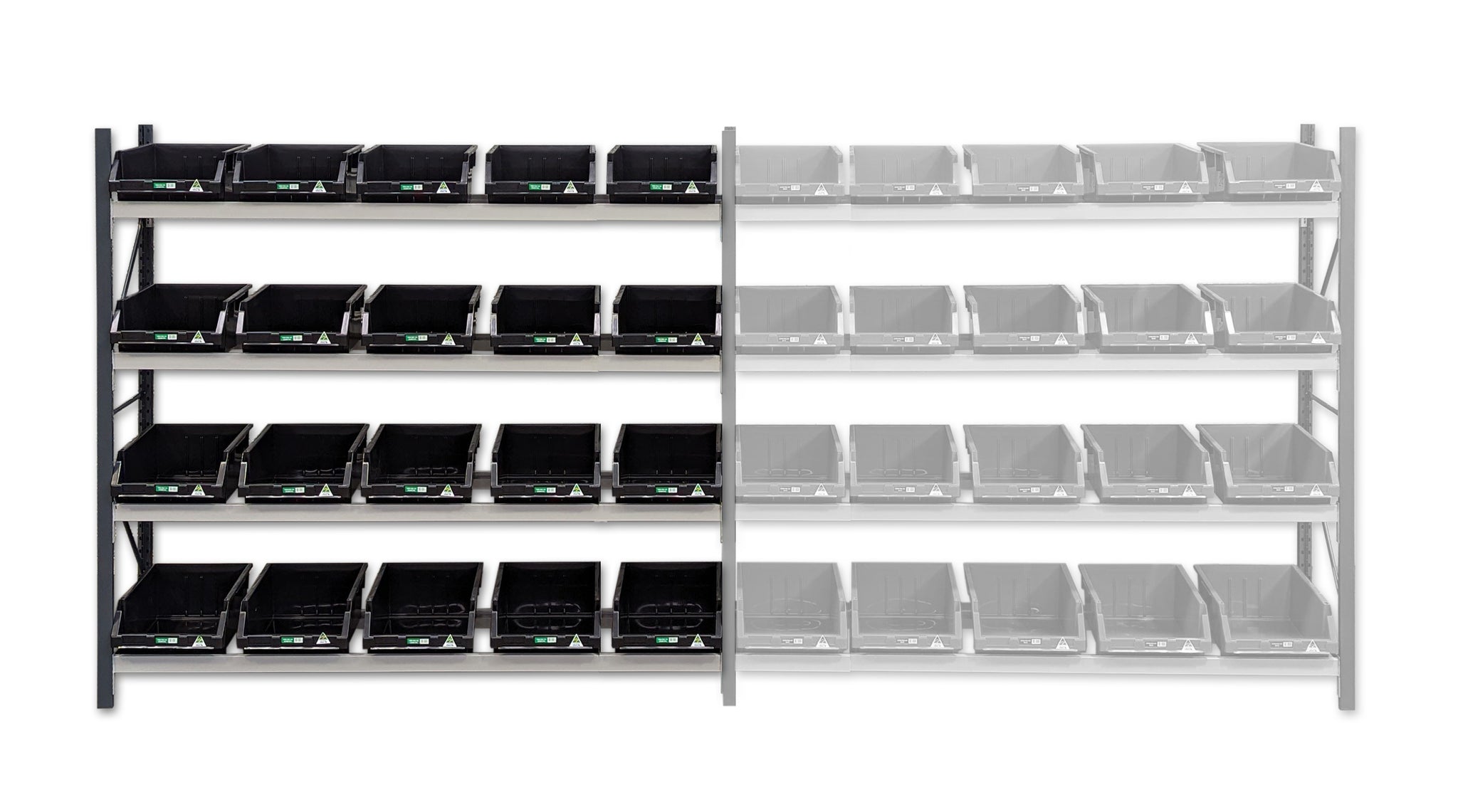 Stormor Premium Longspan Container Rack with Plastic Bins - Stormor ...