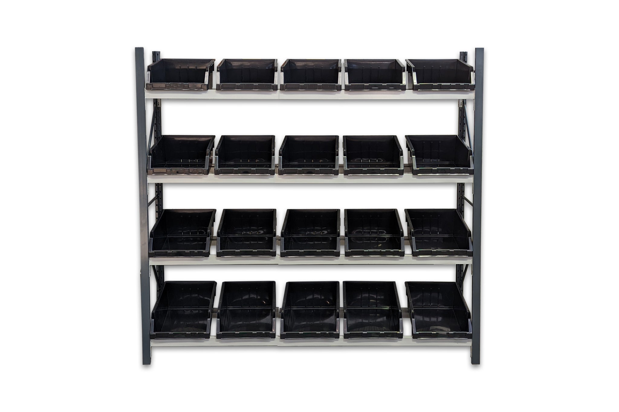 Storage Rack In Container 4 Rack Stormor Premium Longspan Container Rack with Plastic Bins - Stormor ...