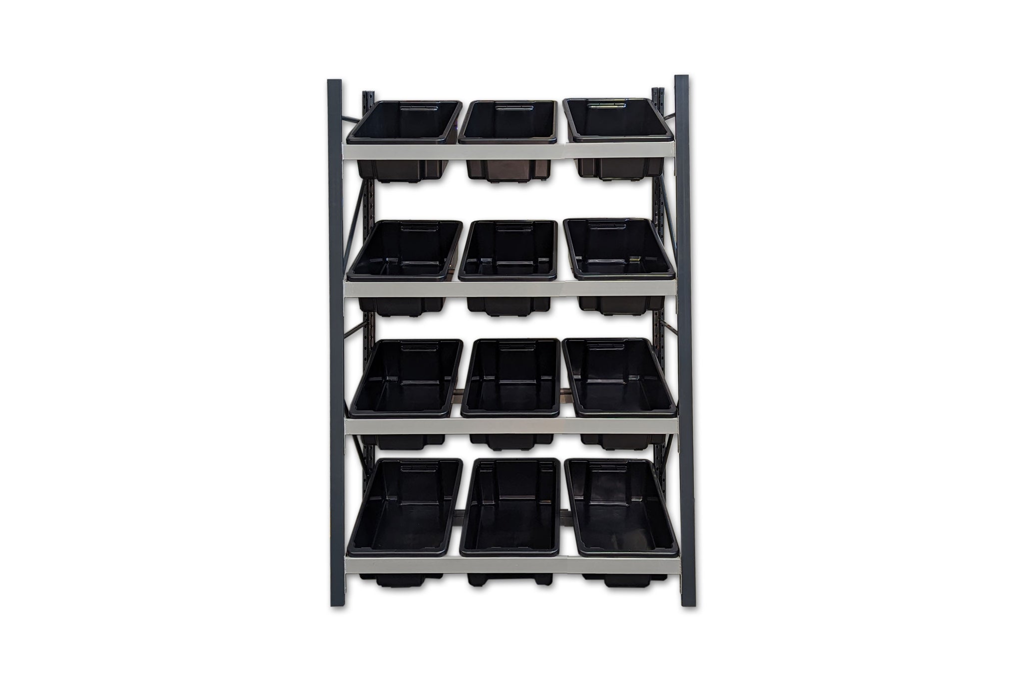 Stormor Premium Longspan Tub Rack with Plastic Bins - Stormor Shelving